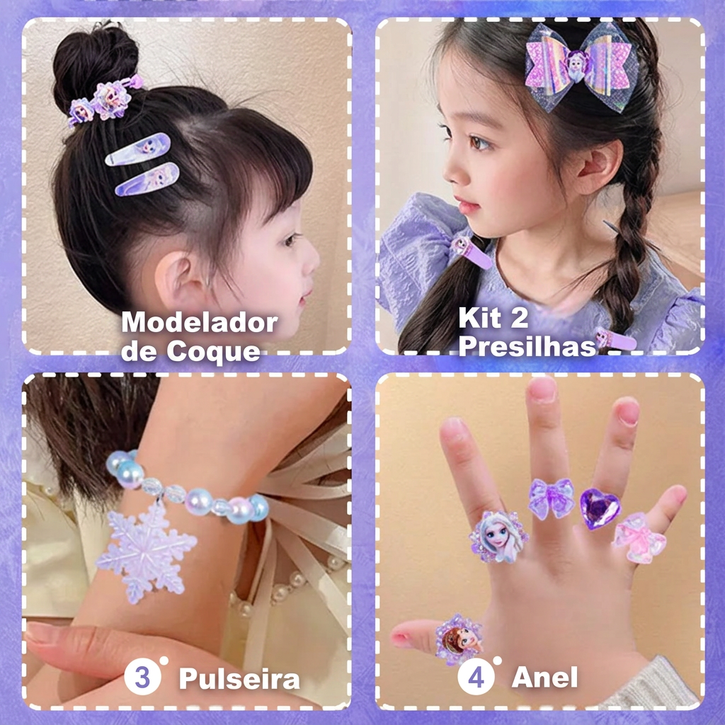 Porta-Joias Infantil Disney Elsa Princess Para Meninas - imagem 5